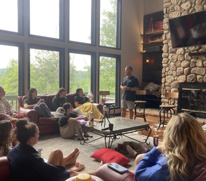 limitless-physical-therapy-team-retreat-cabin-meeting